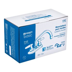 Mezcladora 4' para lavabo, cuello tubular, manerales cono - Imagen 6