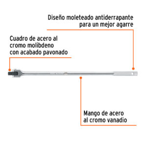Mango articulado con cuadro de 1/2', largo 18', TRUPER - Imagen 3