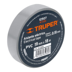 Cinta de aislar de 18 m x 19 mm, gris, TRUPER - Imagen 3