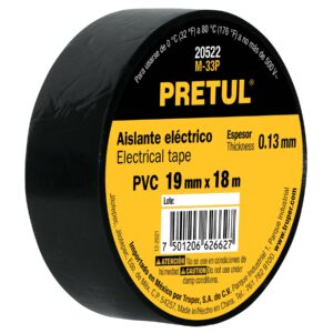 Cinta de aislar de 18 m x 19 mm, negra, PRETUL - Imagen 4