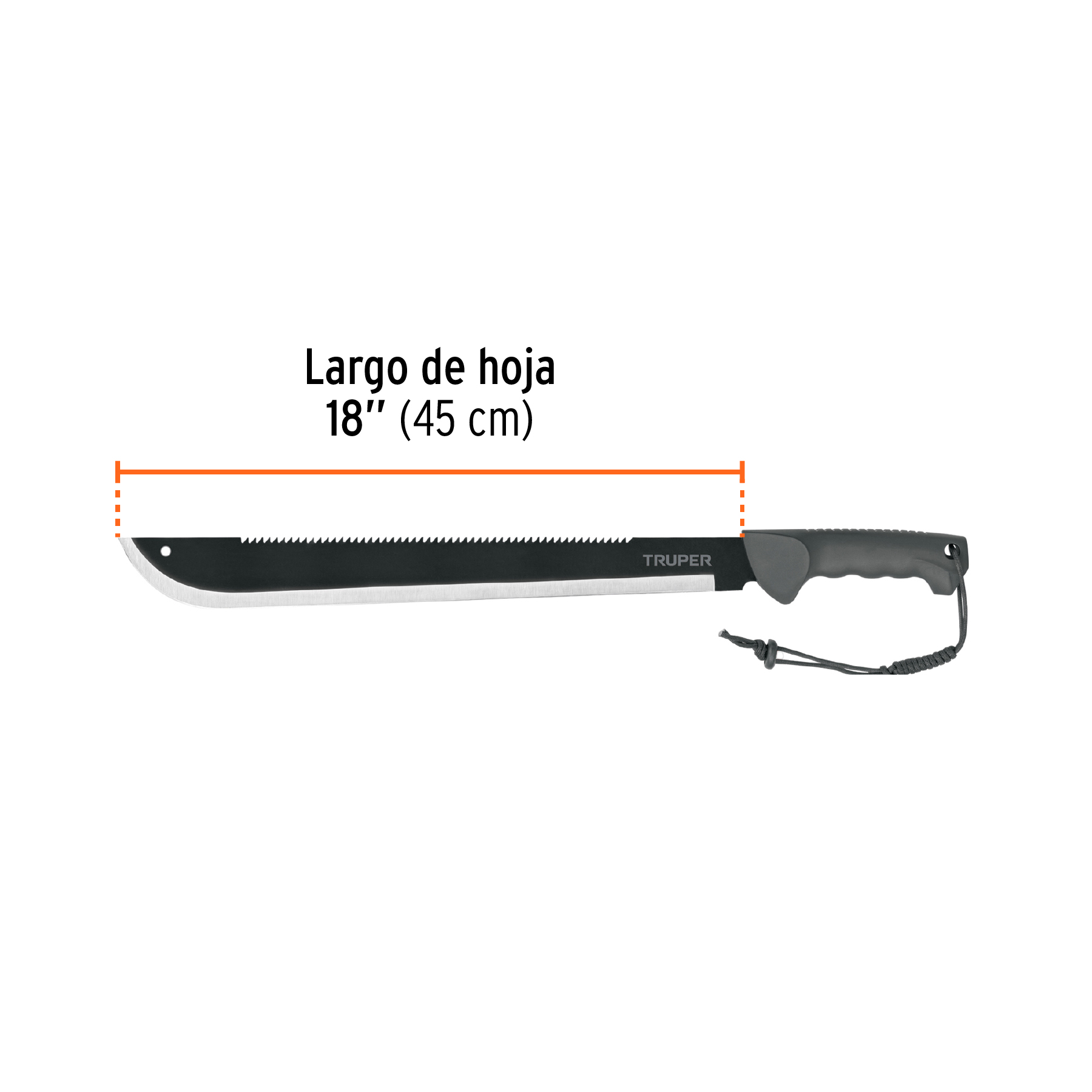 Machete doble filo 18', cacha inyectada, con funda, TRUPER - Imagen 4
