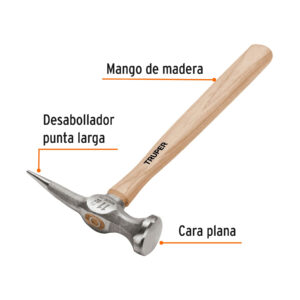 Martillo desabollador 11 oz punta larga, mango 12', TRUPER - Imagen 3