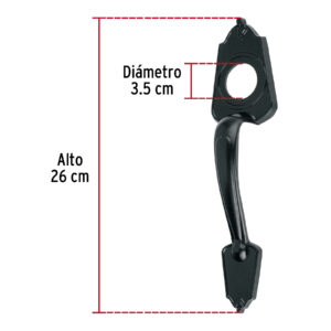 Chapetón metálico para puerta, acabado negro - Imagen 4