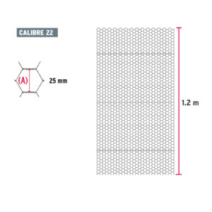 Rollo malla hexagonal cal.22, 1.2x 45m, abertura 25mm, 16kg - Imagen 4