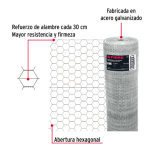 Rollo malla hexagonal cal.22, 1.5x 45m, abertura 25mm, 20kg - Imagen 3
