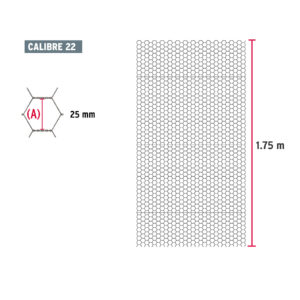 Rollo malla hexagonal cal.22, 1.75x 45m, abertura 25mm, 23kg - Imagen 4