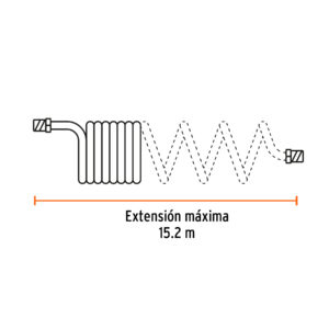 Manguera para compresor, tipo resorte, 15.2 m x 1/4', TRUPER - Imagen 4