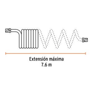 Manguera para compresor, tipo resorte, 7.6 m x 1/4', TRUPER - Imagen 4