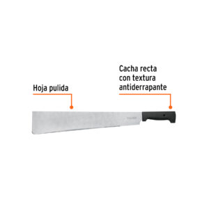 Machete punta recta 18', cacha inyectada, TRUPER - Imagen 3