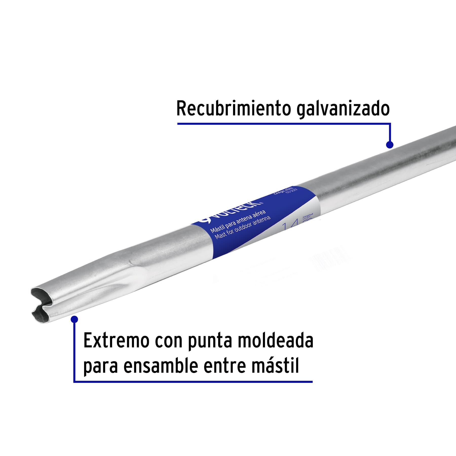 Mástil de 1.4 m para antena aérea, VOLTECK - Imagen 3