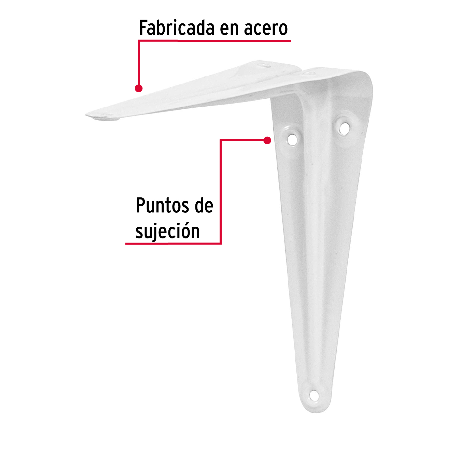 Ménsula de acero blanca 5 x 6', FIERO - Imagen 4