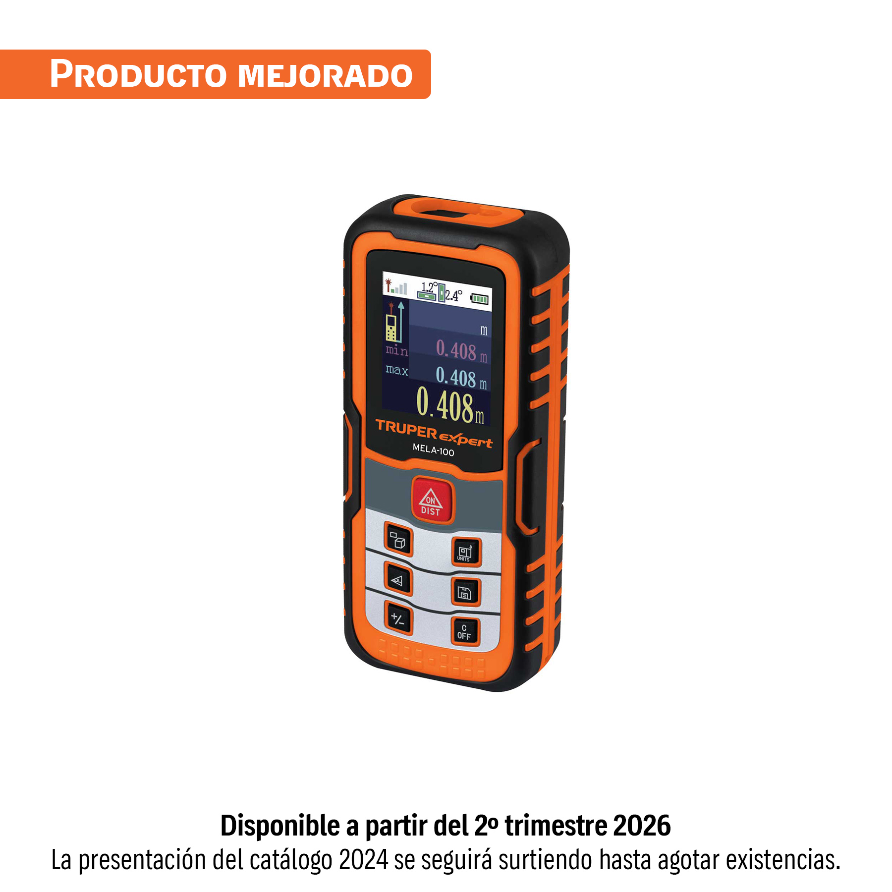 Medidor láser de distancia de 0.05 m a 100 m, TRUPER - Imagen 2