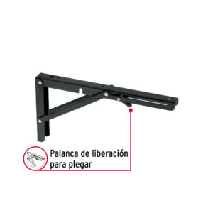 Ménsula plegable de acero negra 6' x 12', FIERO - Imagen 3