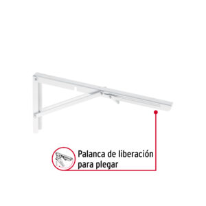 Ménsula plegable de acero blanca 8' x 16', FIERO - Imagen 3
