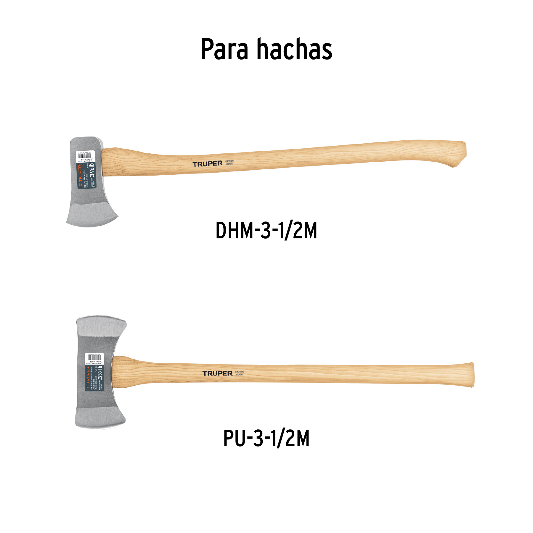 Mango hickory 35' para hacha doble y Pulaski 3-1/2lb, TRUPER - Imagen 4