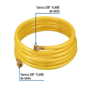 Manguera para gas, PVC amarilla, 3/8'flare, 4 m, FOSET - Imagen 4