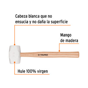 Mazo de hule 24 oz, TRUPER - Imagen 3