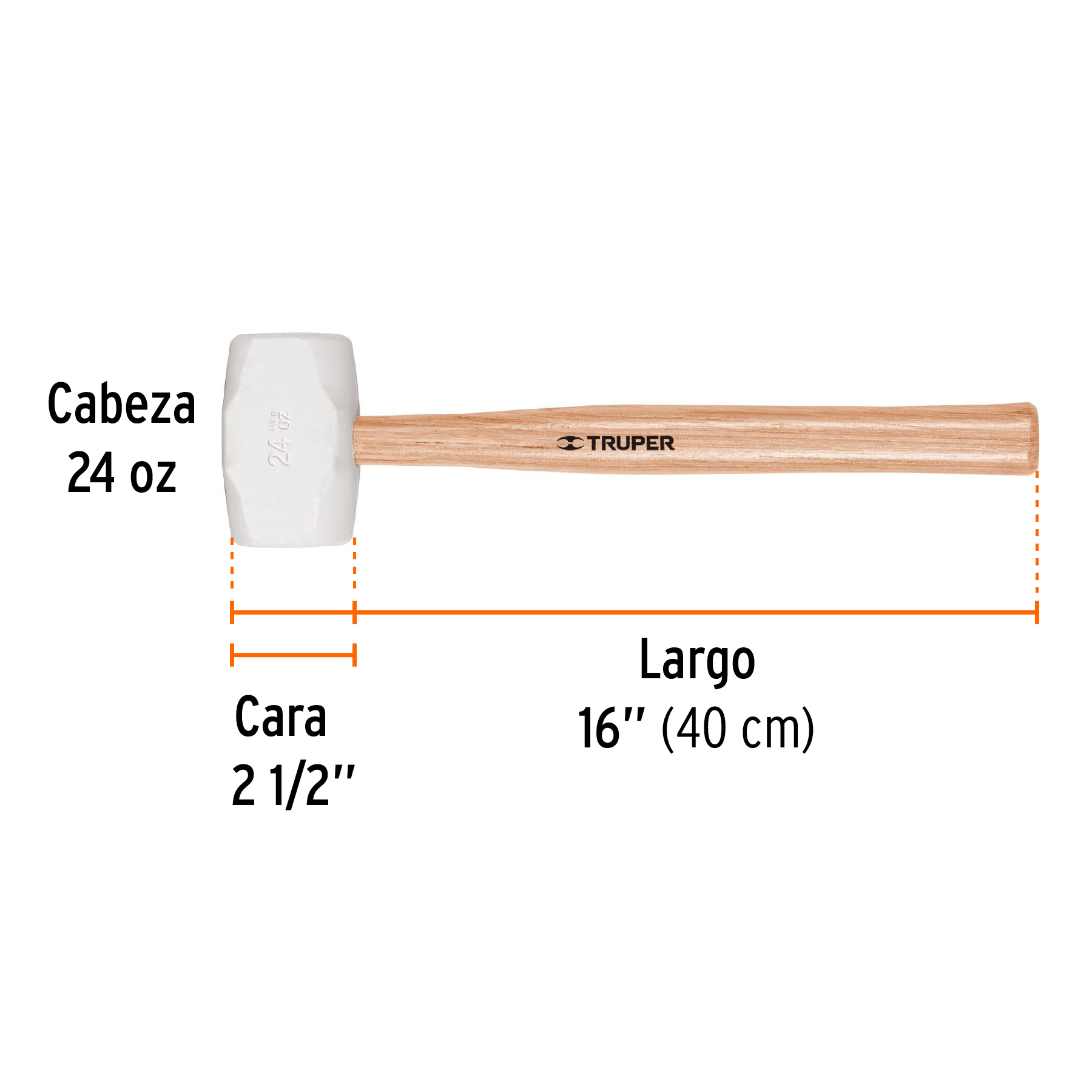 Mazo de hule 24 oz, TRUPER - Imagen 4