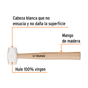 Mazo de hule 8 oz, TRUPER - Imagen 3