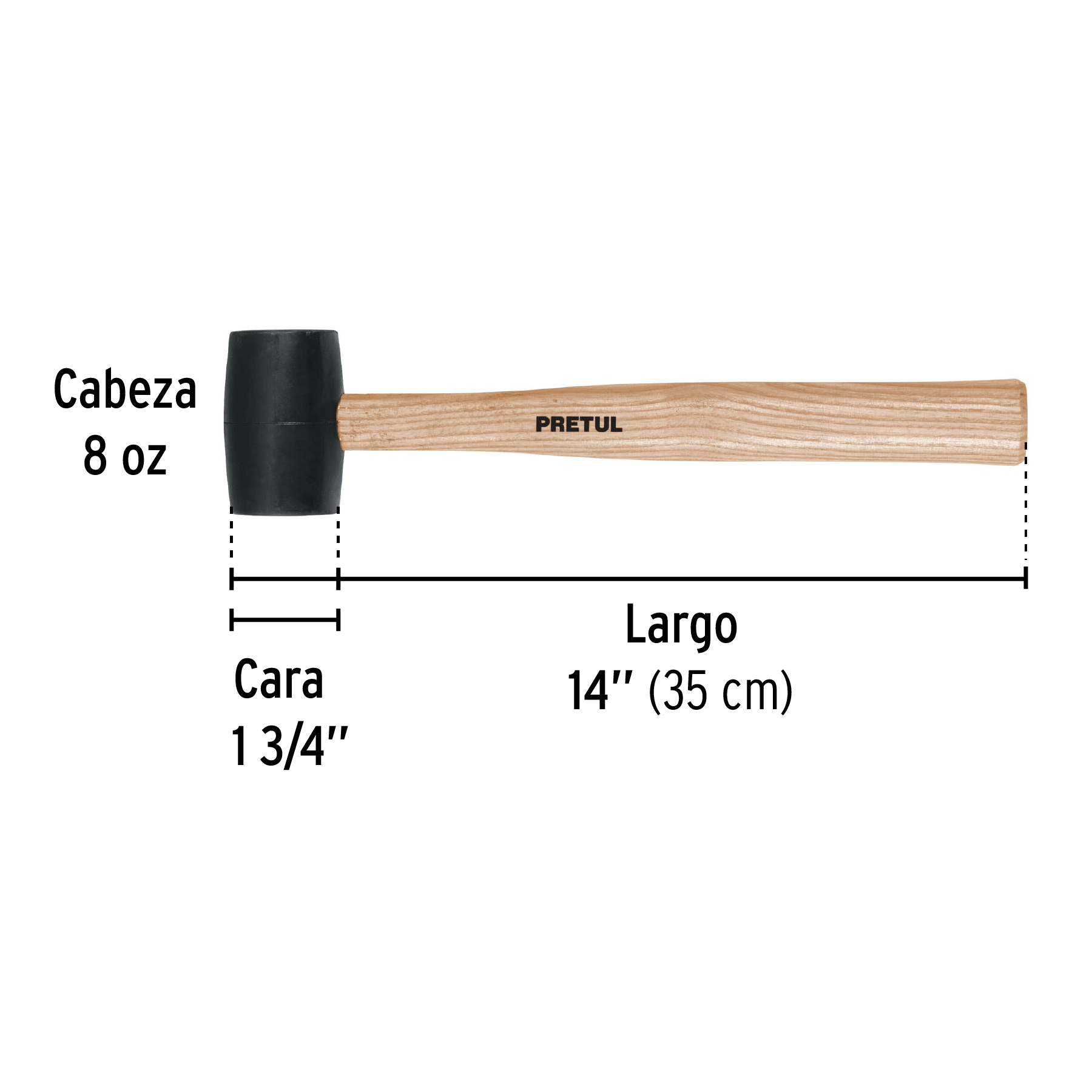 Mazo de hule, 8 oz, PRETUL - Imagen 4