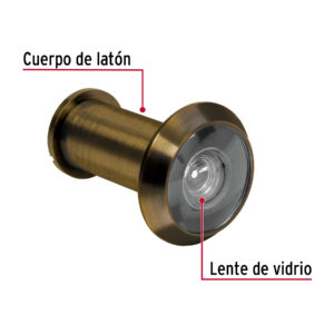 Mirilla de seguridad acabado latón antiguo, HERMEX - Imagen 3
