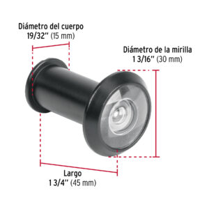 Mirilla seguridad acabado negro, HERMEX - Imagen 4