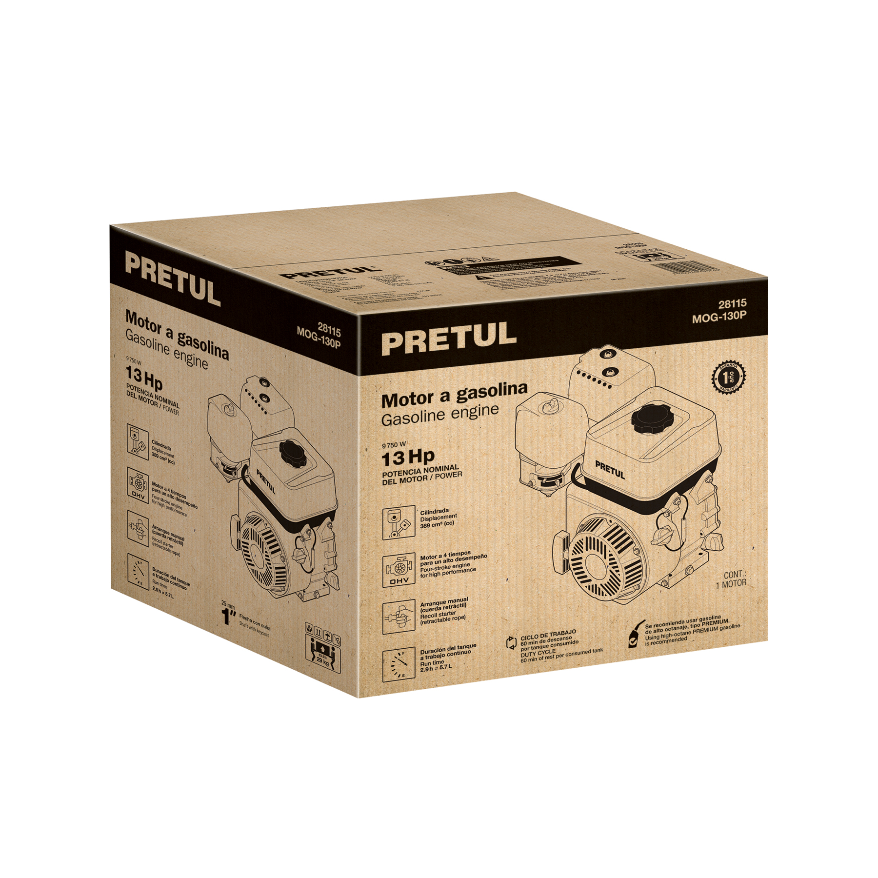 Motor a gasolina 13HP, PRETUL - Imagen 6