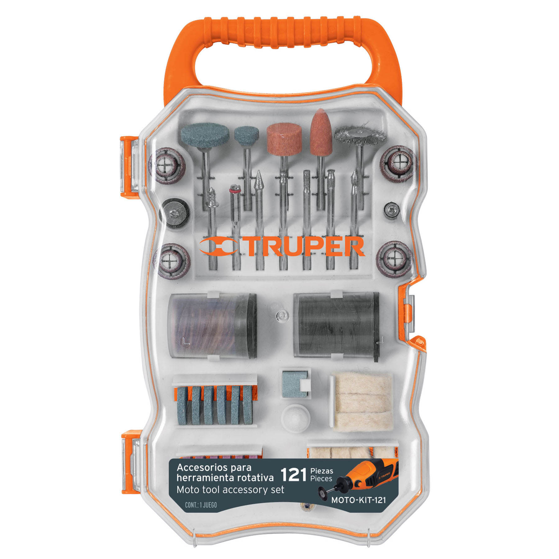 Kit accesorios para herramienta rotativa, 121 piezas, TRUPER - Imagen 4
