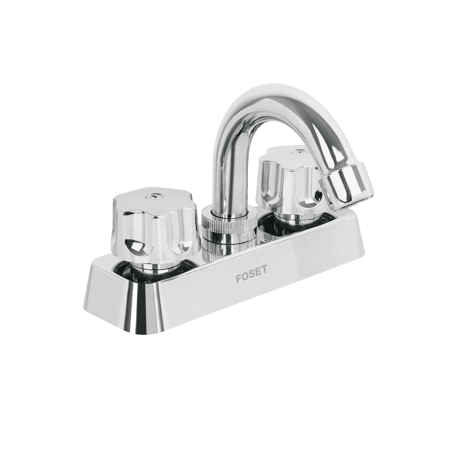 Mezcladora 4' lavabo, ABS, cuello curvo, hexagonal, BASIC - Imagen 2