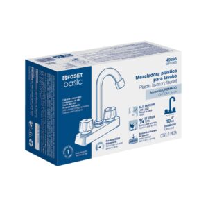 Mezcladora 4' lavabo, ABS, cuello bar, hexagonal, BASIC - Imagen 7
