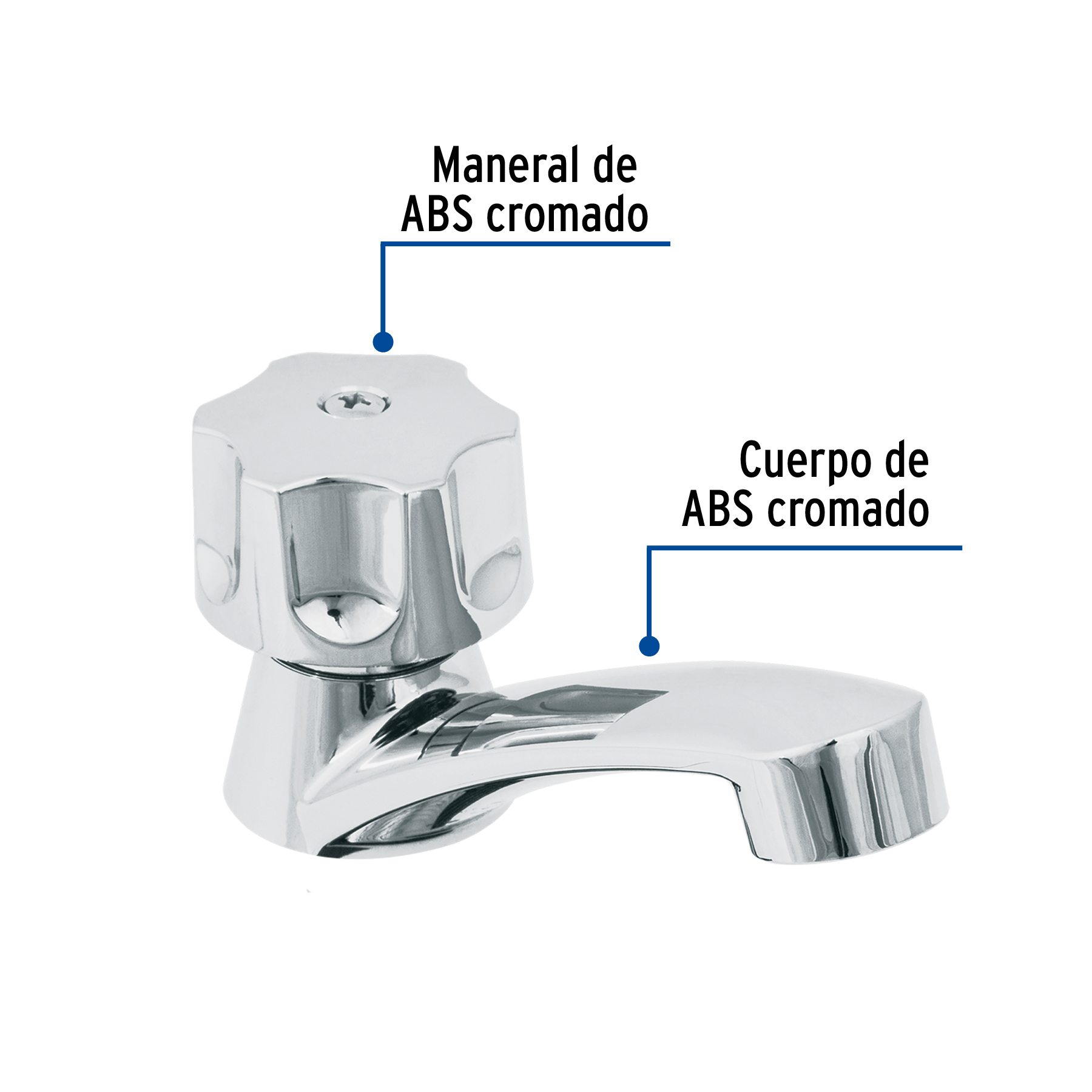 Llave individual lavabo, ABS, hexagonal, BASIC - Imagen 3