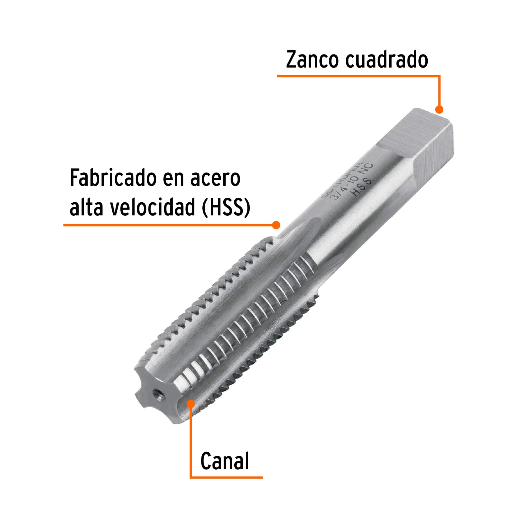 Machuelo semicónico 3/4'x10 UNC, estuche individual, TRUPER - Imagen 3