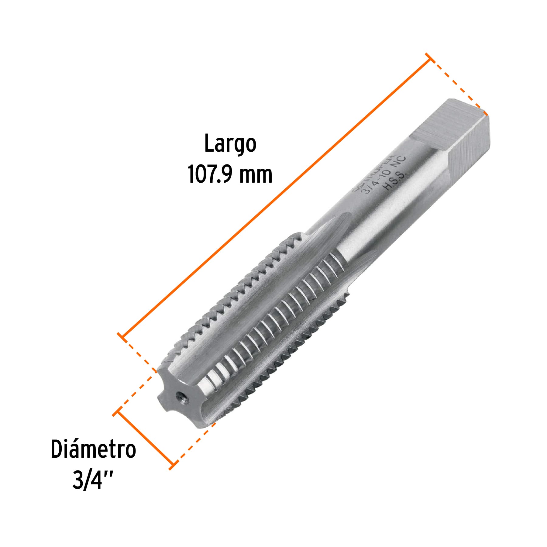 Machuelo semicónico 3/4'x10 UNC, estuche individual, TRUPER - Imagen 4