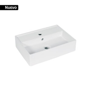 Alternative view of Lavabo de porcelana de sobreponer rectangular, blanco, FOSET