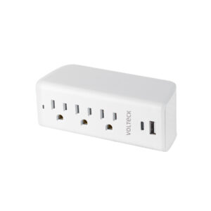 Alternative view of Multicontacto de pared, 3 contactos y 2 USB A+C, VOLTECK