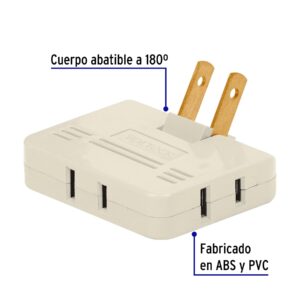 Multicontacto triple,tipo bisagra,entradas laterales VOLTECK - Imagen 3
