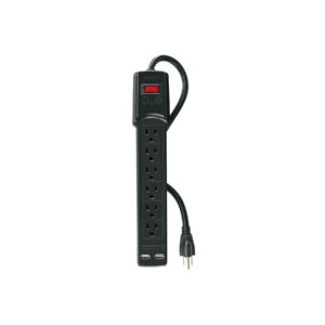 Alternative view of Multicontacto 14 AWG 6 entradas, 2 puertos USB, 850 J, negro