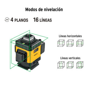 Nivel láser verde, alcance 25m, 16 líneas, recargable,PRETUL - Imagen 5