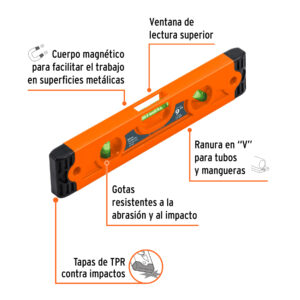 Nivel torpedo magnético de 9' con cuerpo de ABS, TRUPER - Imagen 3