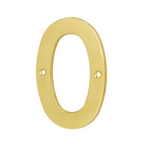Número 0 de latón sólido 4', latón brillante, HERMEX