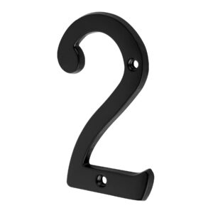 Número 2 de latón sólido 4', negro, HERMEX - Imagen 2