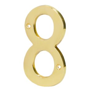 Número 8 de latón sólido 4', latón brillante, HERMEX