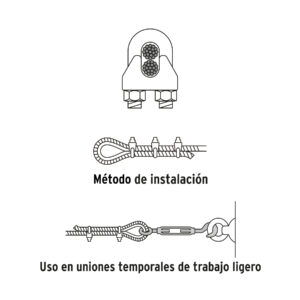 Blíster c/2 nudos (perros) de hierro p/cable de 1/8', FIERO - Imagen 5