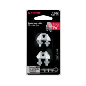 Blíster c/2 nudos (perros) de hierro p/cable de 1/8', FIERO - Imagen 7