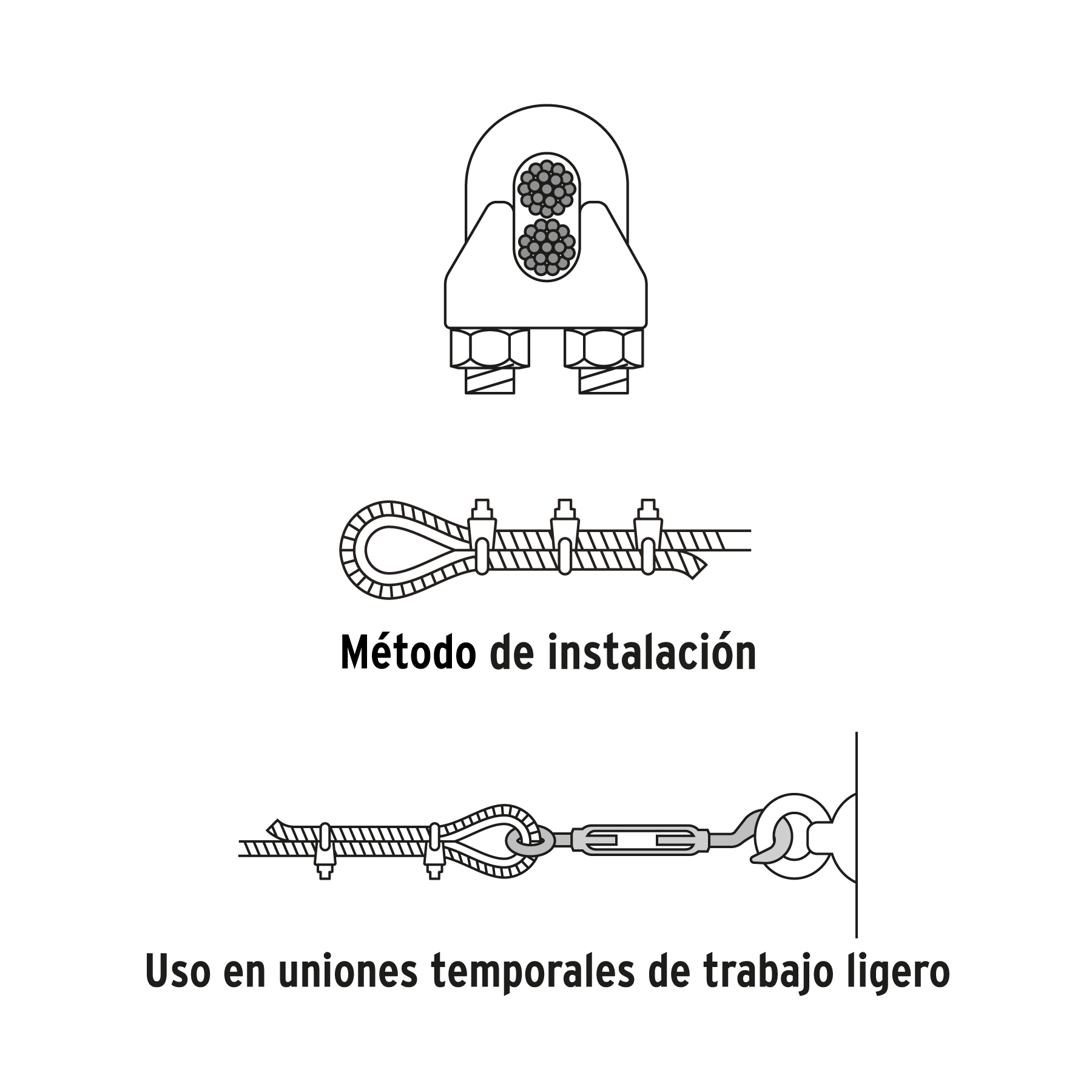 Blíster c/1 nudo (perro) de hierro p/cable de 3/8', FIERO - Imagen 5