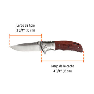 Navaja abatible 4-3/4' mango de madera, TRUPER - Imagen 3