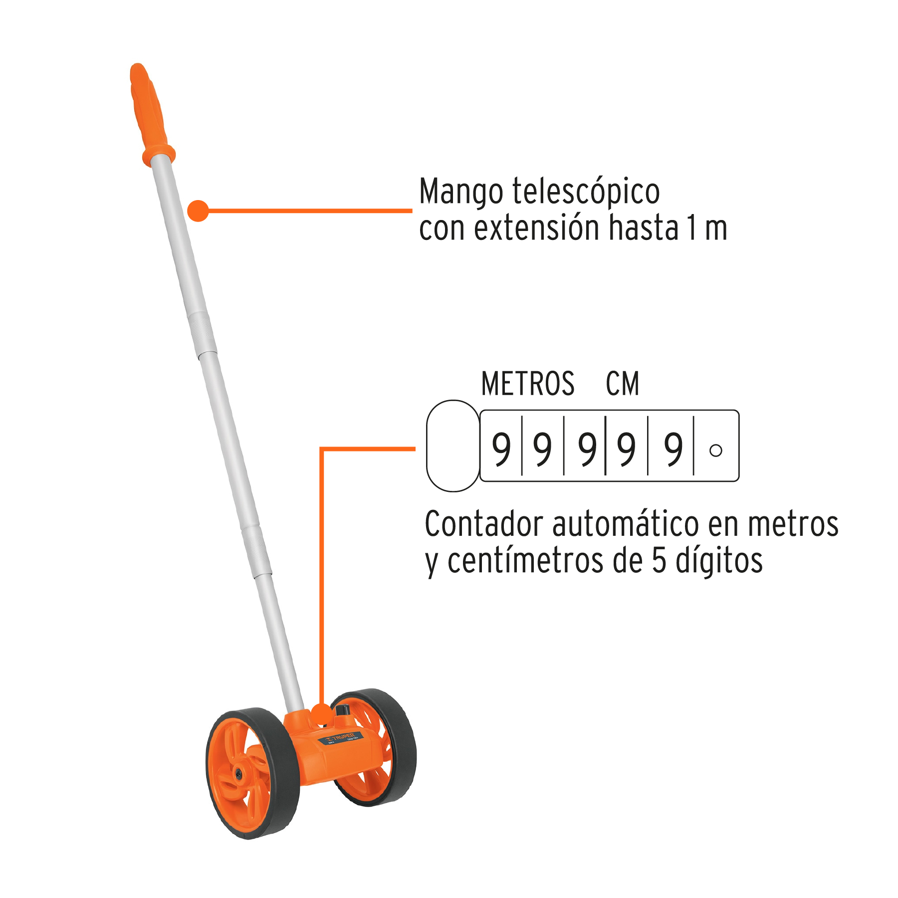 Odómetro con doble rueda de 4', TRUPER - Imagen 3