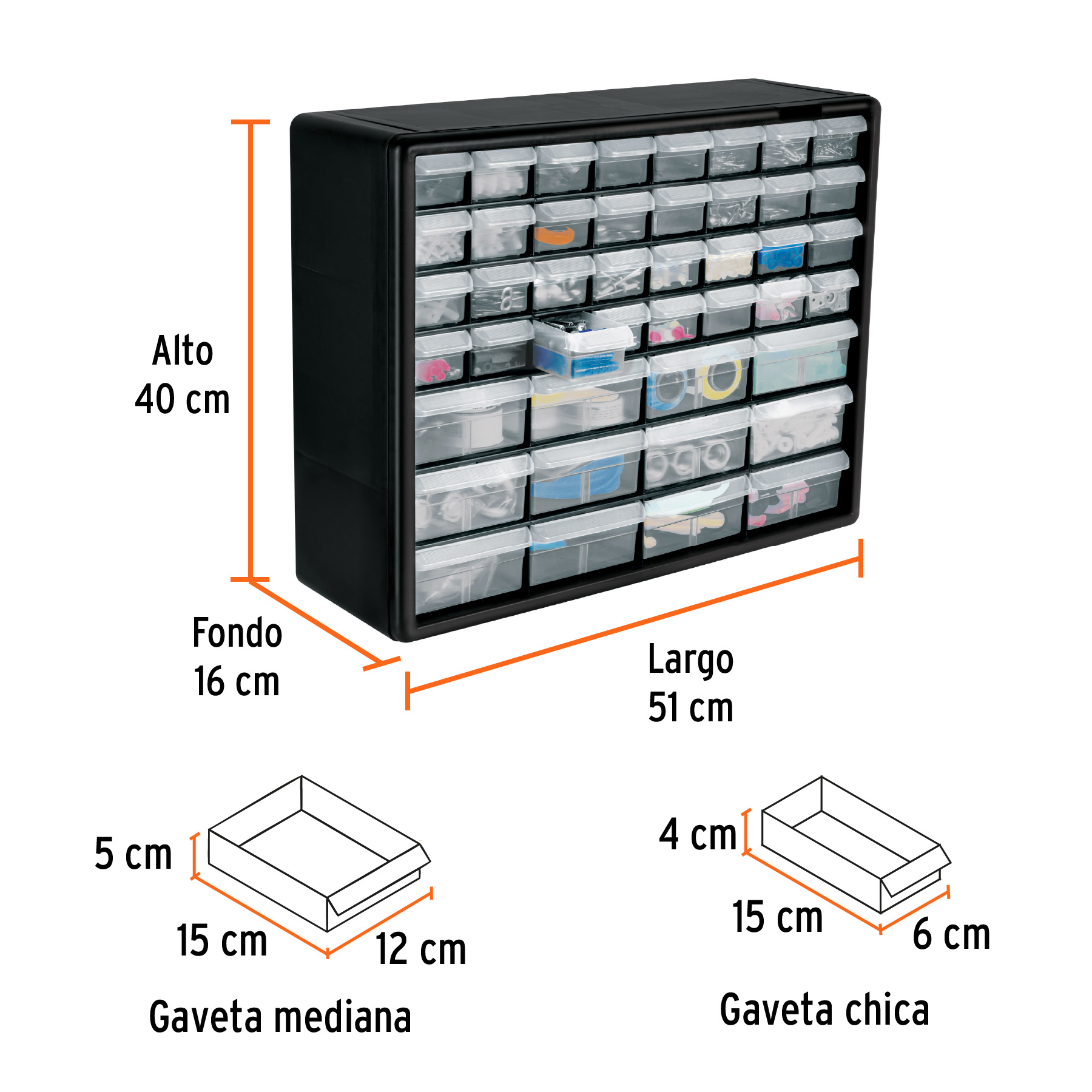 Organizador con 44 gavetas, TRUPER - Imagen 4