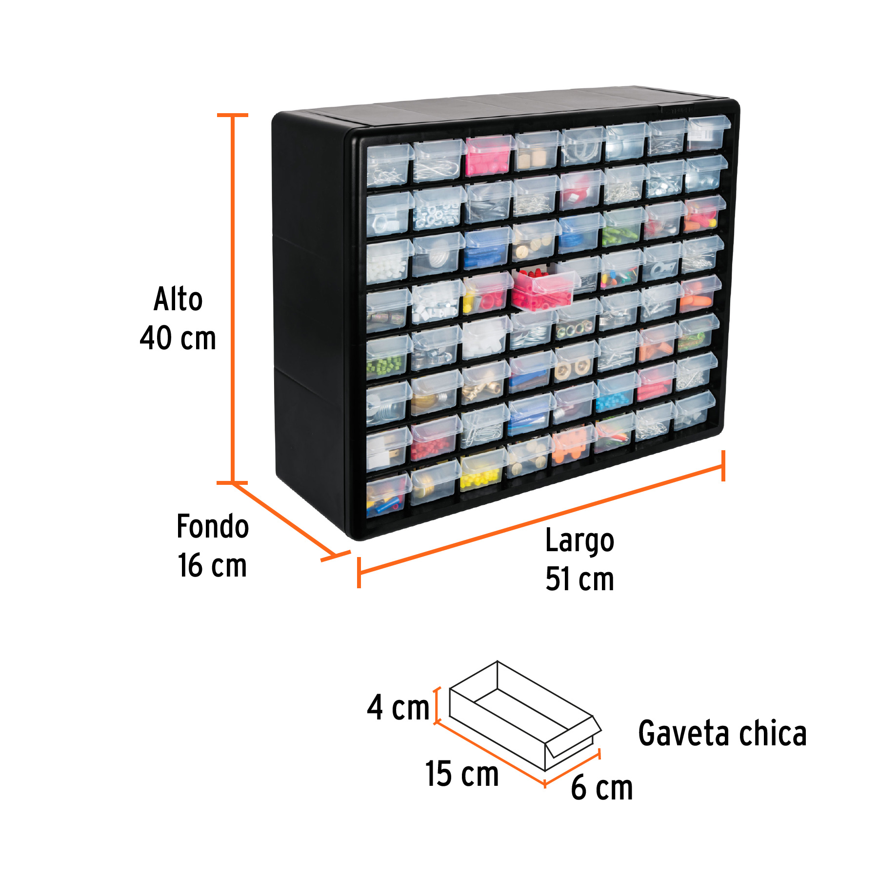 Organizador con 64 gavetas, TRUPER - Imagen 4