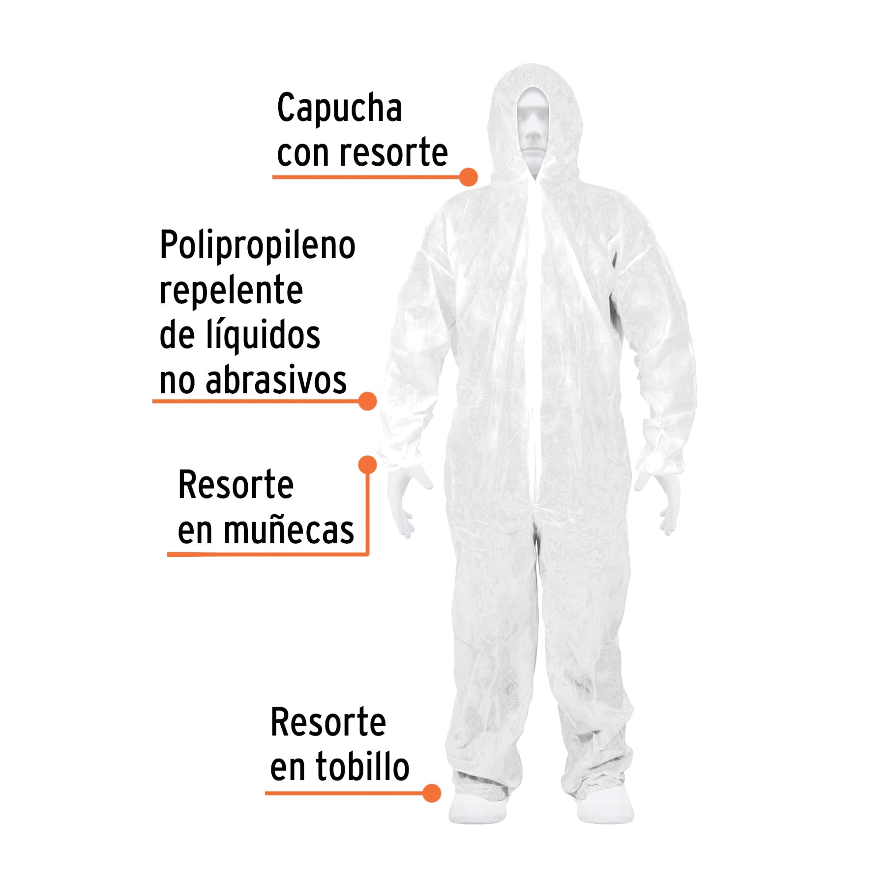Overol desechable, talla M, TRUPER - Imagen 3